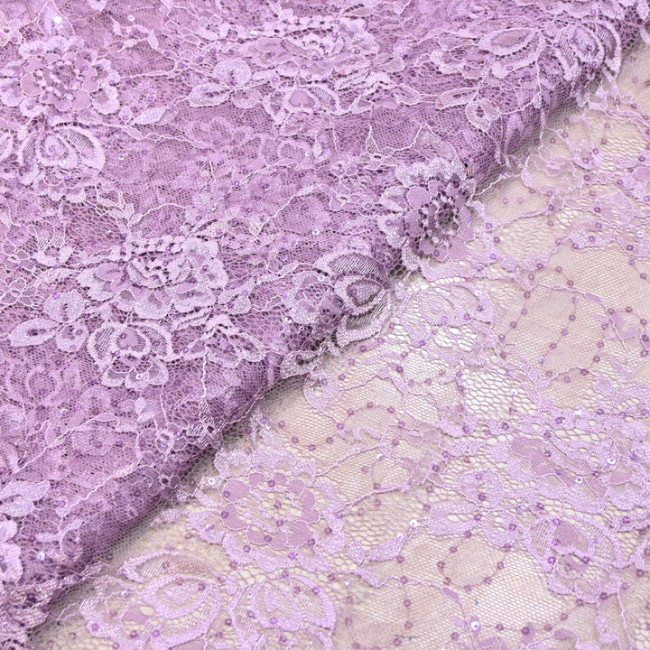 Lavender Cord Lace Fabric