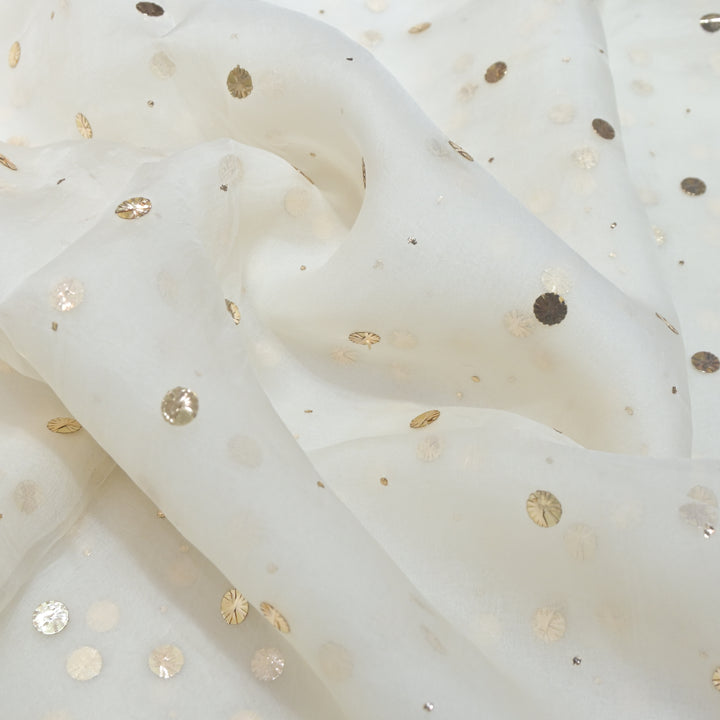 28gm Organza Mukaish Hand Work Fabrics