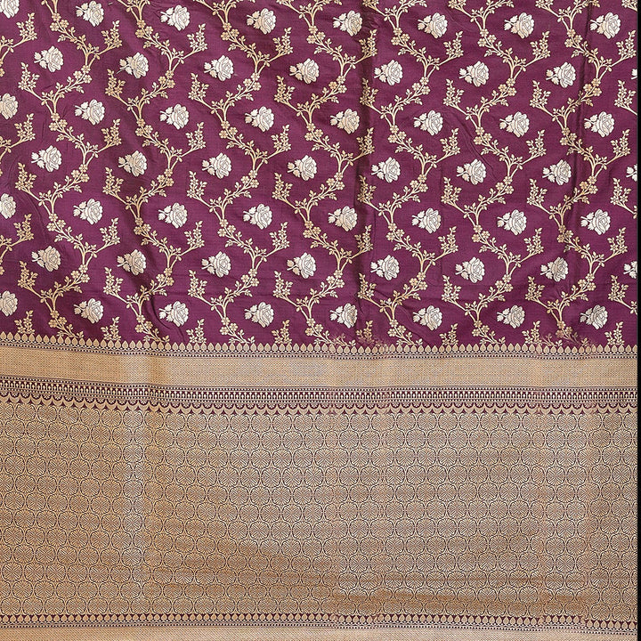 Boysenberry Colour Pure Banarasi Silk Saree