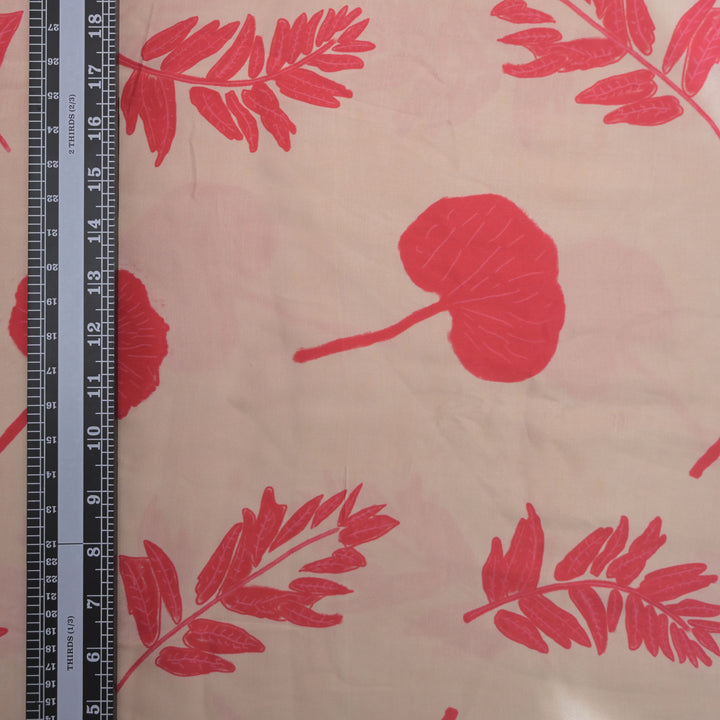 Baby Pink Modal Satin Fabric In Digital Prints