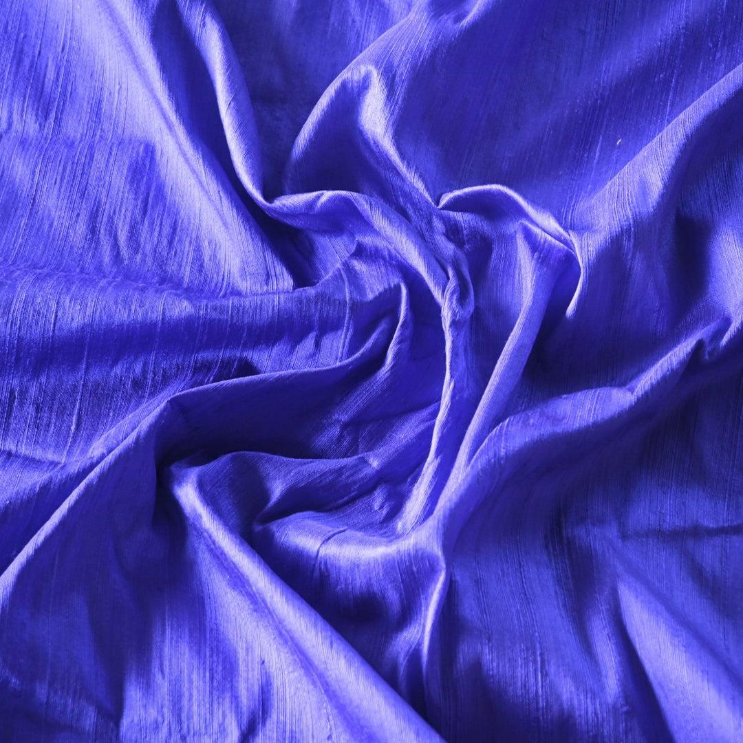 Warm Blue Colour 100gm Pure Raw Silk Fabrics