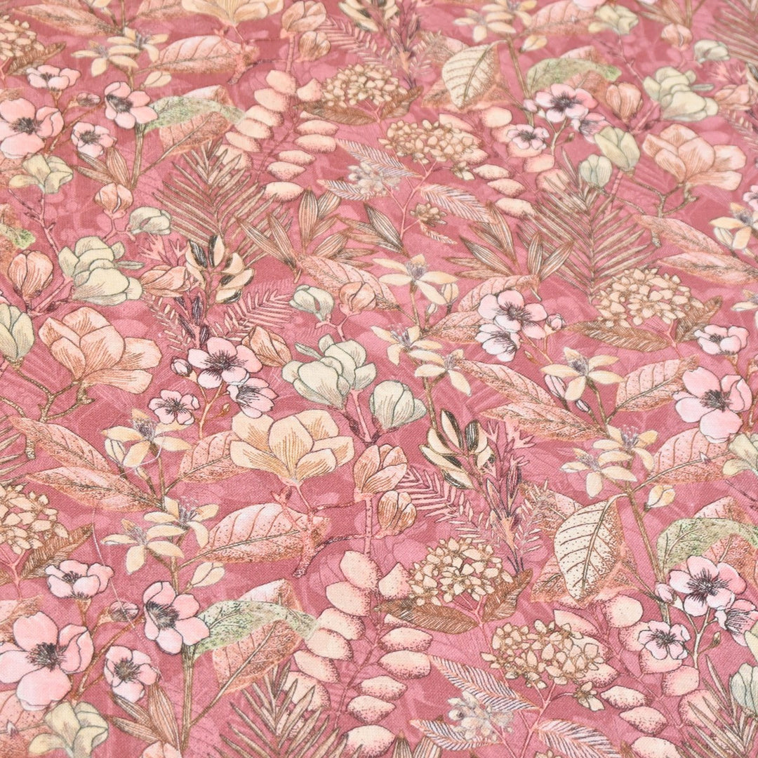 Multicolor Cotton Linen Digital Print Fabric- Soft Breathable Designer Fabric-RT0132-5