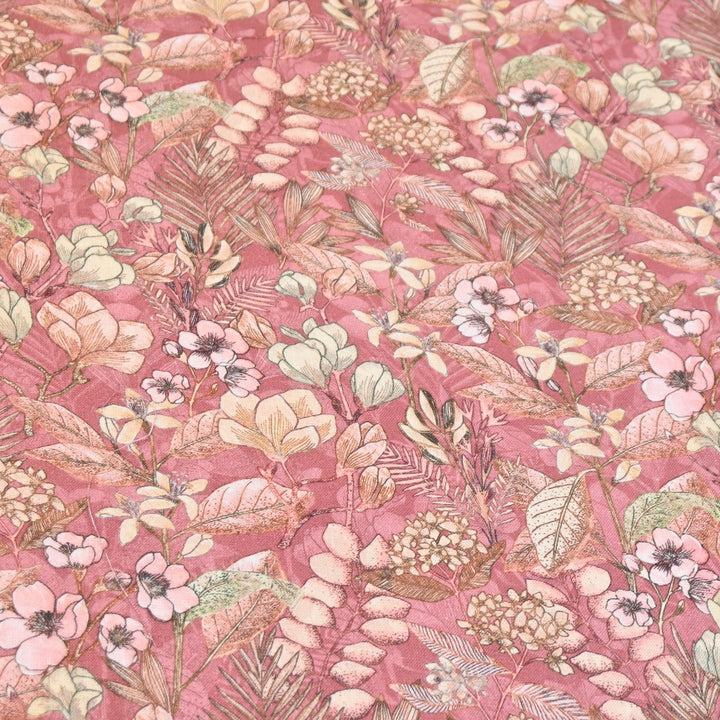 Multicolor Cotton Linen Digital Print Fabric- Soft Breathable Designer Fabric-RT0132-5