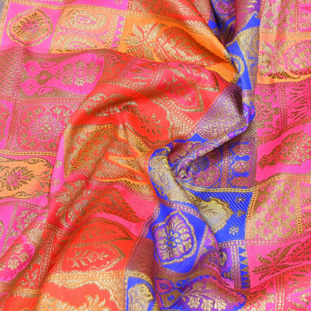 Multi Colour Rangoli Brocade Fabrics