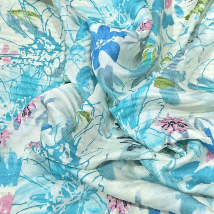 Floral Bamberg Satin Digital Print Fabrics
