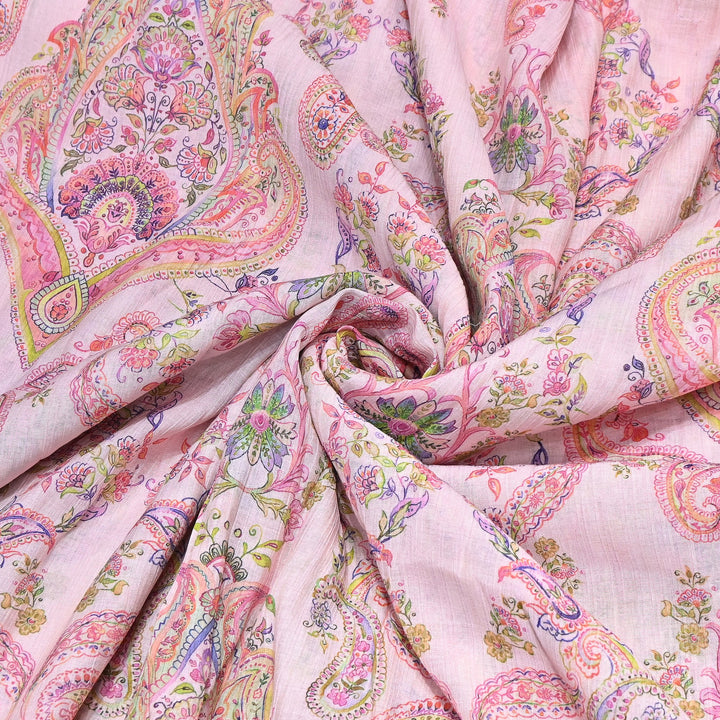 Multi Color Crush Muslin Digital Print Fabric – Soft Designer Muslin Print Fabric- COO145-14