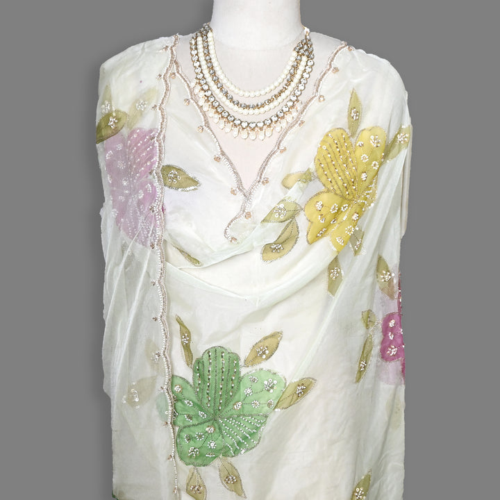 Organza Moti & Sequence Embroidery Dupatta – Elegant Ethnic Dupatta for Women- DI0780-2