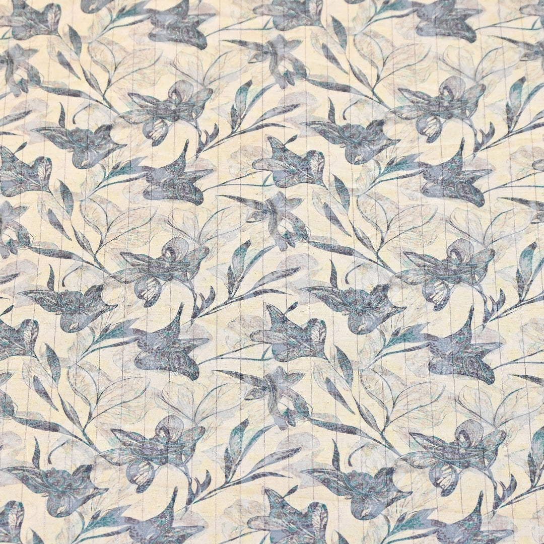 Cotton Linen Lurex Digital Print Fabric – Premium Designer Summer Fabric- BYP125-3