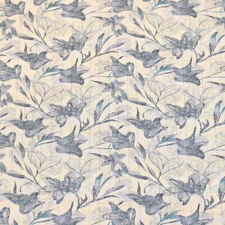 Cotton Linen Lurex Digital Print Fabric – Premium Designer Summer Fabric- BYP125-3