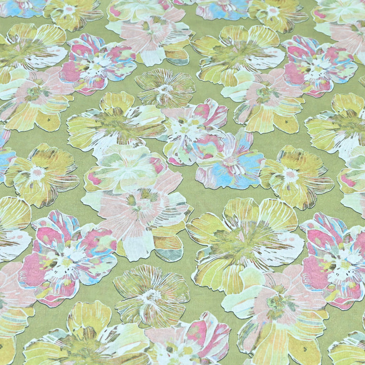 Garden Green Italian Lawn Print Fabric