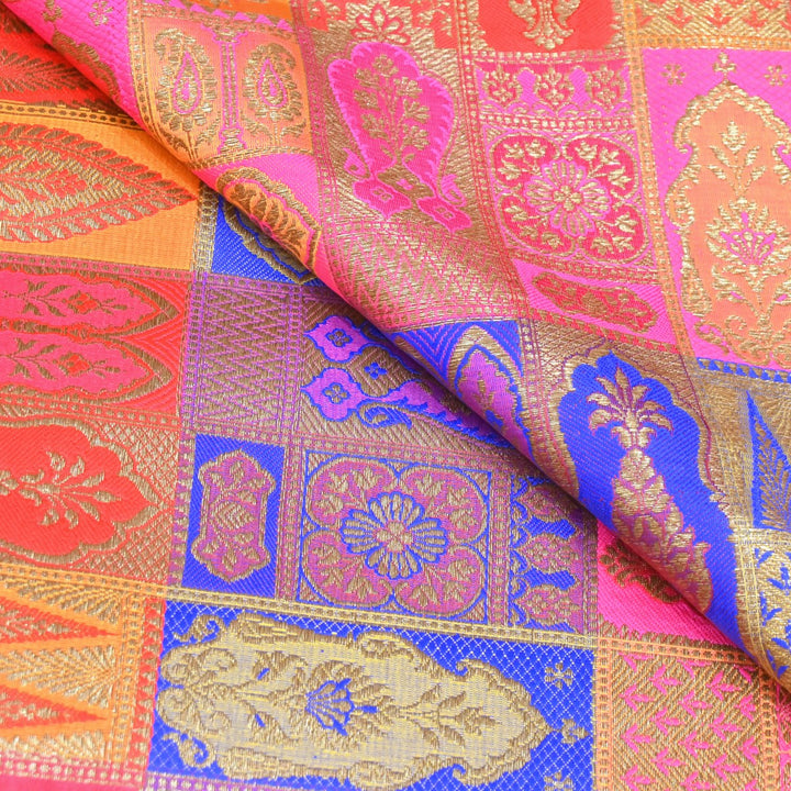 Multi Colour Rangoli Brocade Fabrics