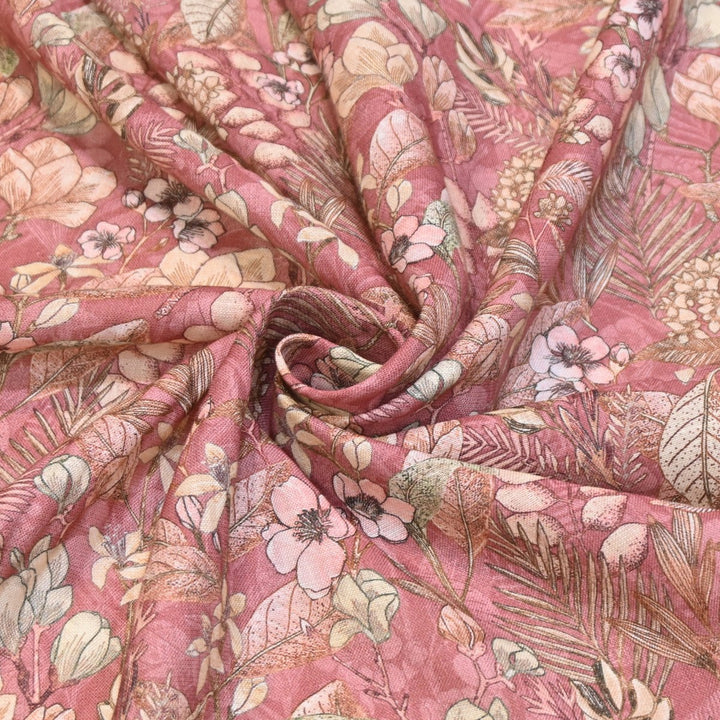 Multicolor Cotton Linen Digital Print Fabric- Soft Breathable Designer Fabric-RT0132-5