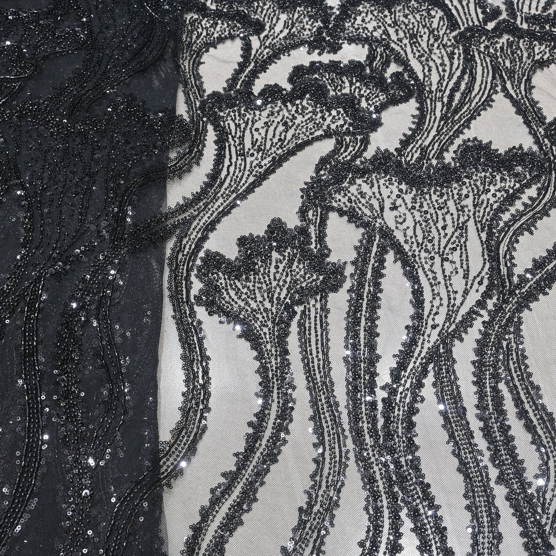 Beautiful Imported Net Cut Dana Sequins Embroidery Fabrics