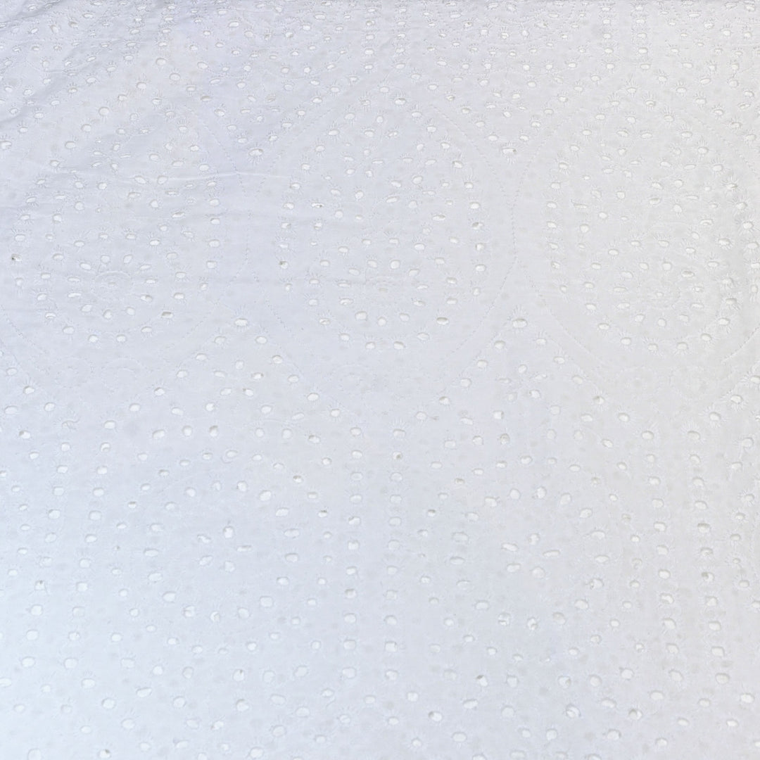 Cotton Chikan Cutwork Fabric- Lightweight Designer Embroidery Fabric- 0AT490-2