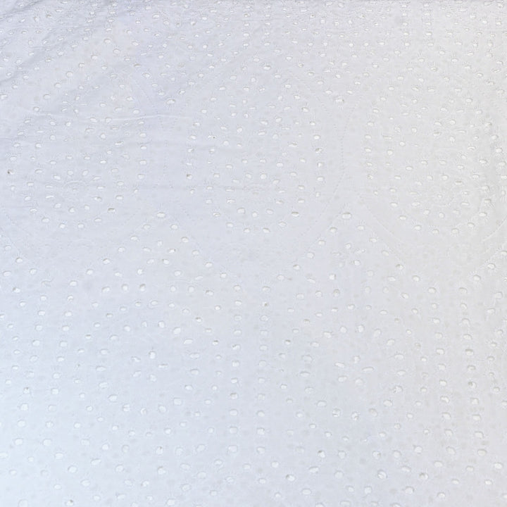 Cotton Chikan Cutwork Fabric- Lightweight Designer Embroidery Fabric- 0AT490-2