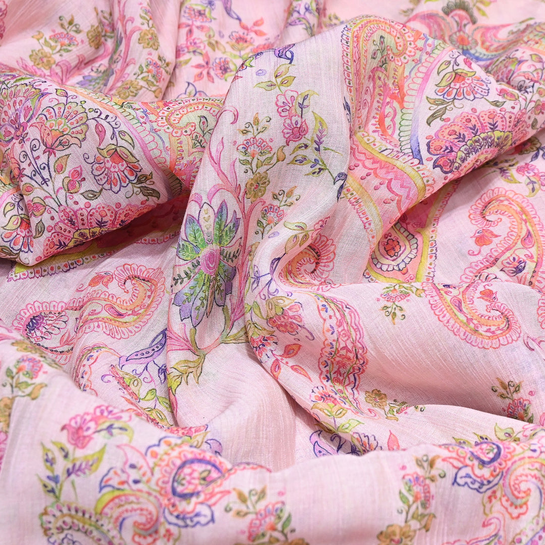 Multi Color Crush Muslin Digital Print Fabric – Soft Designer Muslin Print Fabric- COO145-14