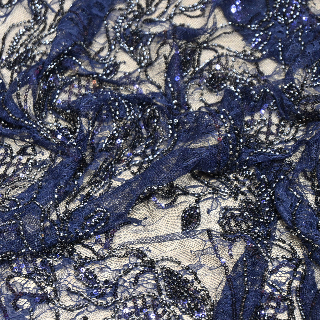 Beautiful Imported Net Cut Dana & Sequins Embroidery Designer Fabric EA1533-2