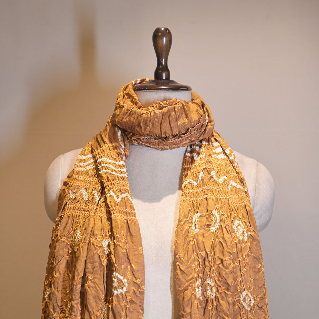 Golden-Yellow Bandhani Dupatta