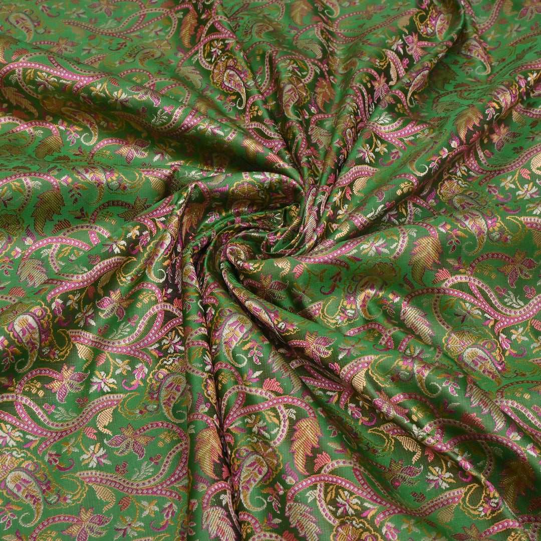 Satin Zari Tehra Brocade Fabrics