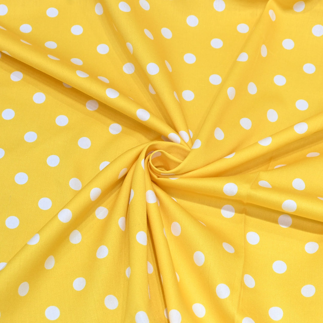 Glace Cotton With Beautiful Polka Dot Print Fabric – Lightweight Designer Cotton Fabric - LT0185-1