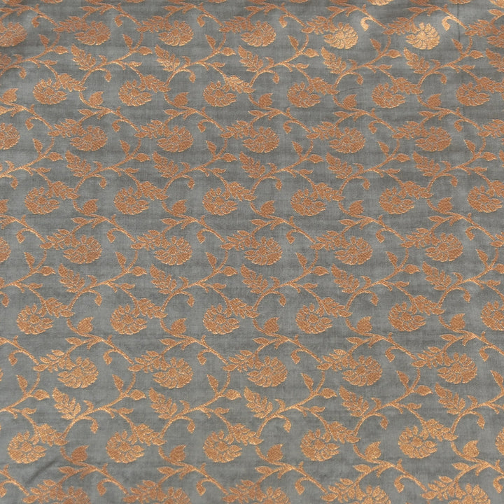 Semi Katan Silk Zari Jaal Brocade Fabrics