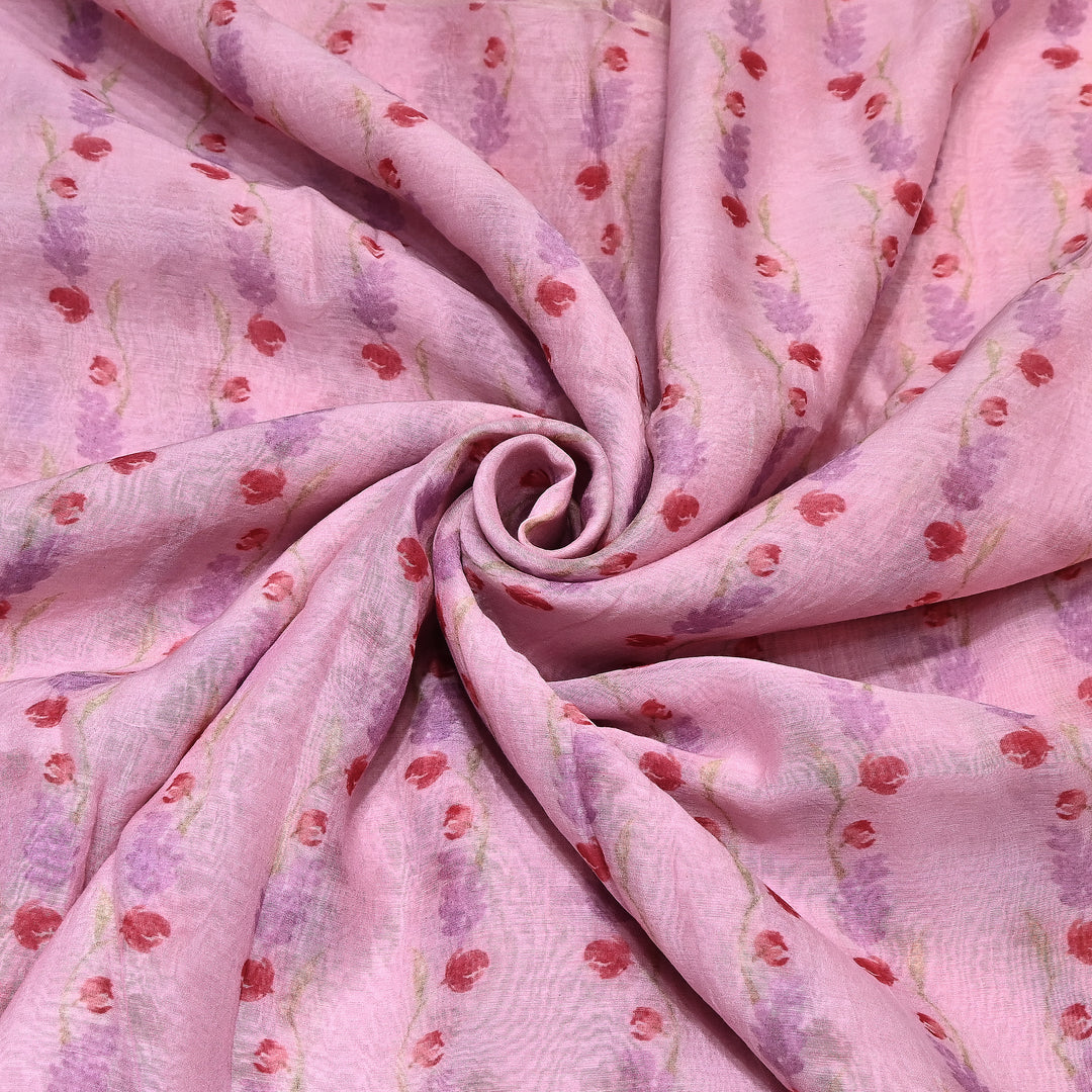 Mul Chanderi Digital Print Fabric - Soft Lightweight Designer Fabric GT0185-1L