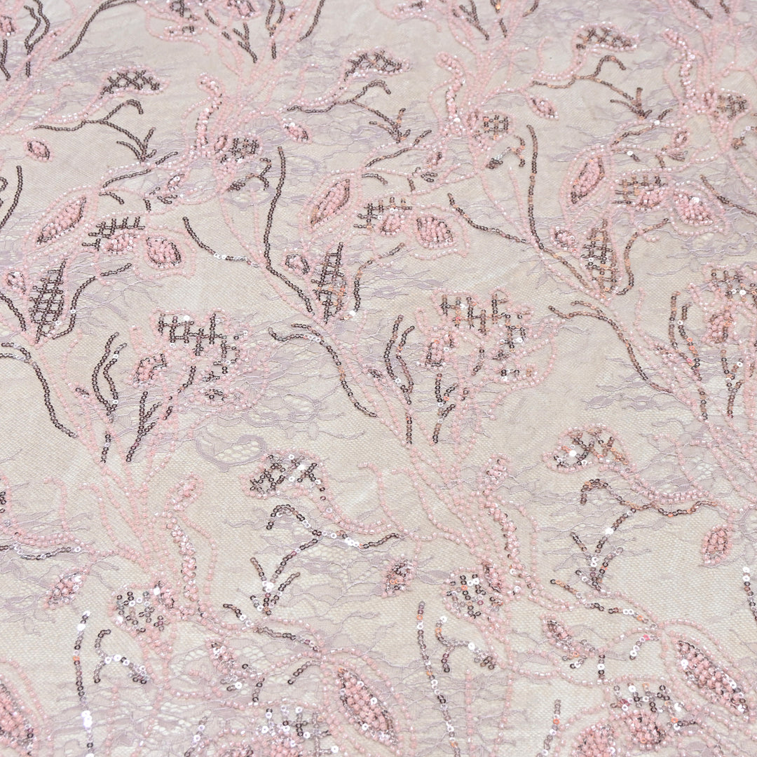Beautiful Imported Net Cut Dana & Sequins Embroidery Designer Fabric ED1533-2