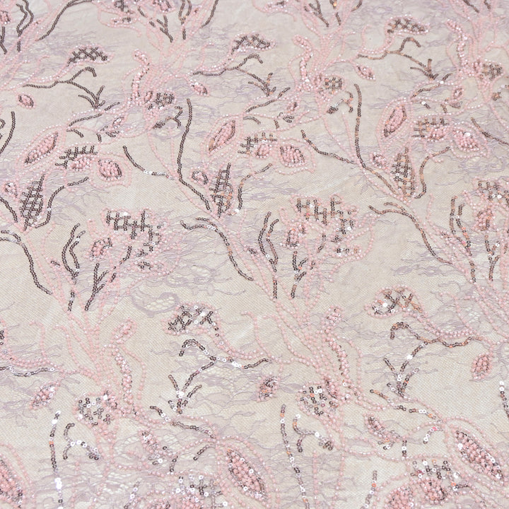 Beautiful Imported Net Cut Dana & Sequins Embroidery Designer Fabric ED1533-2