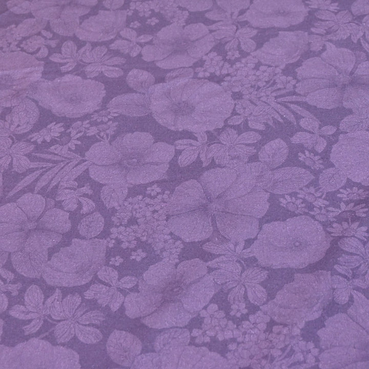 Dark Lilac Color Cotton Digital Print Fabric -Soft Cotton Prints Fabric-DA1124-14