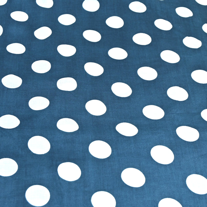 Premium Cotton Polka Dot Printed Fabric - Soft Breathable Designer Cotton Fabric - 000350-1e