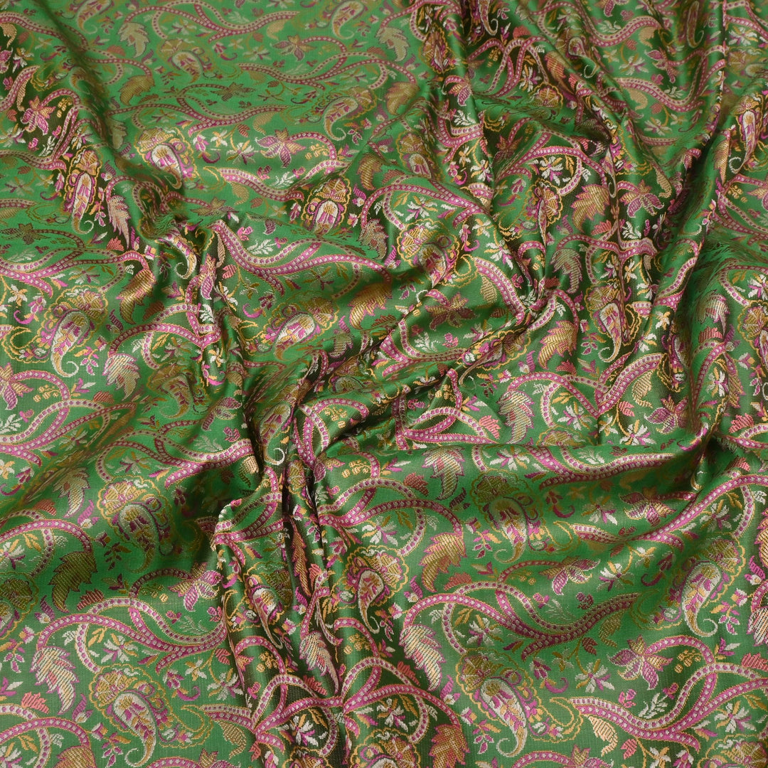 Satin Zari Tehra Brocade Fabrics