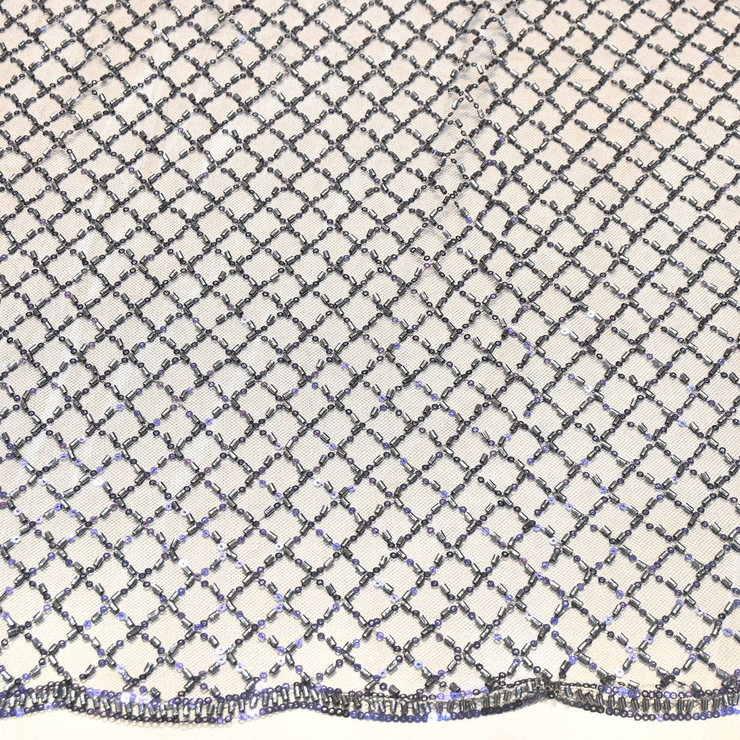 Imported Heavy Beaded & Sequin Embroidery Net Fabric- 8831827-01