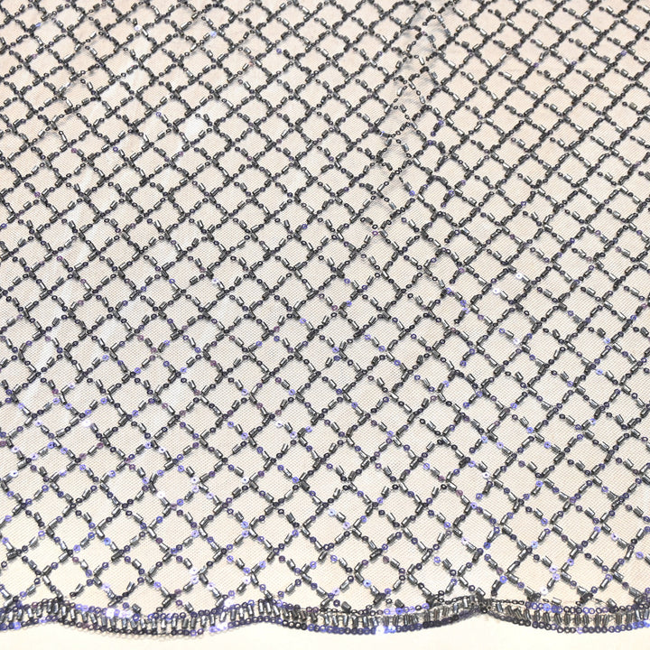Imported Heavy Beaded & Sequin Embroidery Net Fabric- 8831827-01