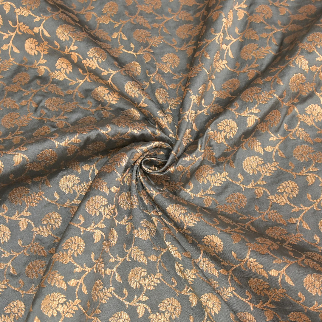 Semi Katan Silk Zari Jaal Brocade Fabrics