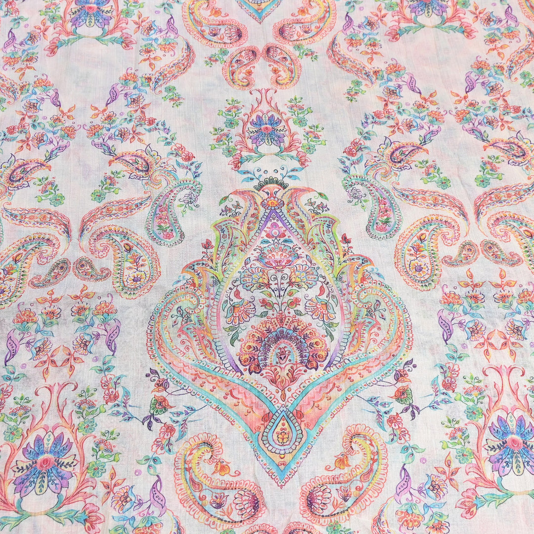 Multi Color Crush Muslin Digital Print Fabric – Soft Designer Muslin Print Fabric- COO145-15