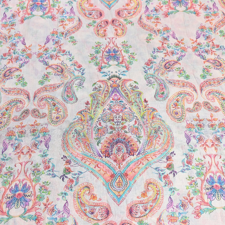 Multi Color Crush Muslin Digital Print Fabric – Soft Designer Muslin Print Fabric- COO145-15