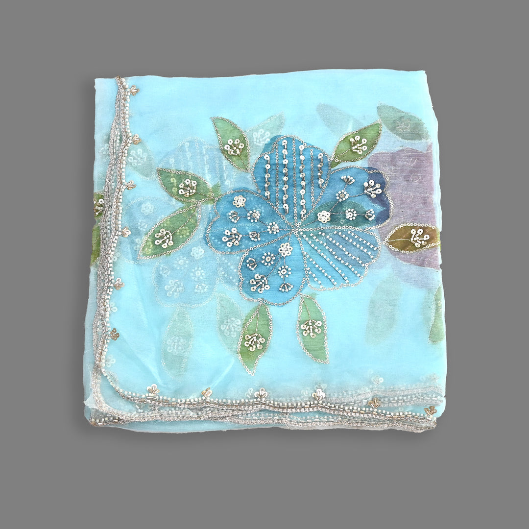 Organza Moti & Sequence Embroidery Dupatta – Elegant Ethnic Dupatta for Women- DI0780-3