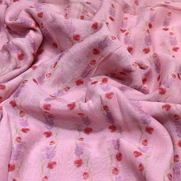 Mul Chanderi Digital Print Fabric - Soft Lightweight Designer Fabric GT0185-1L