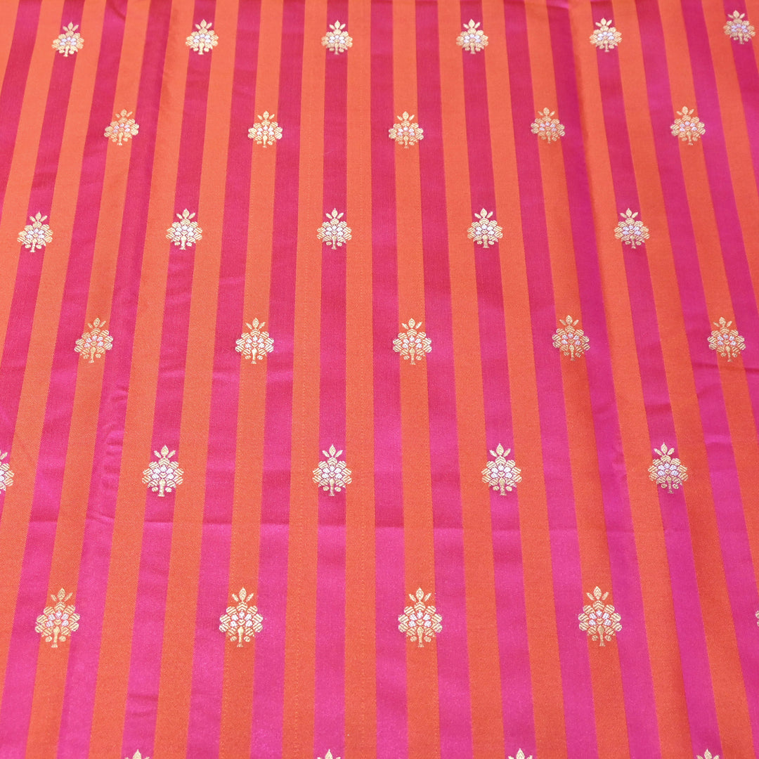 Rosy Pink Mina Zari Brocade Fabric