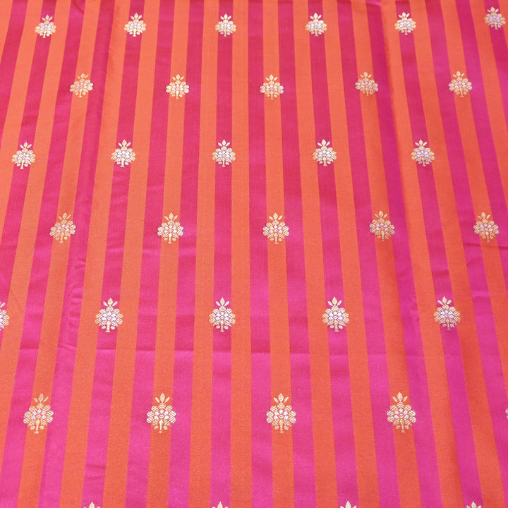 Rosy Pink Mina Zari Brocade Fabric