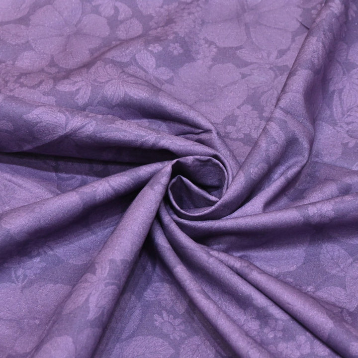 Dark Lilac Color Cotton Digital Print Fabric -Soft Cotton Prints Fabric-DA1124-14