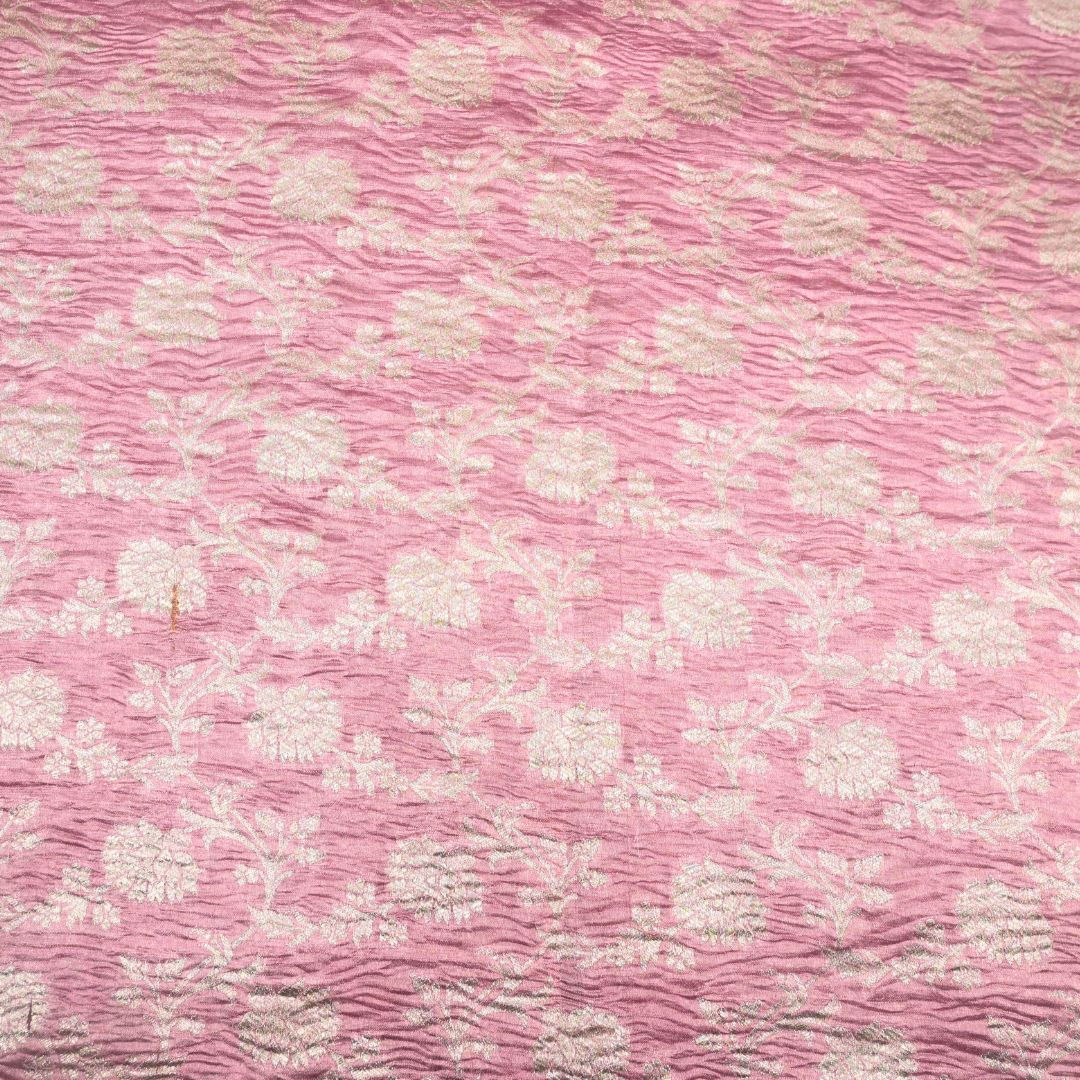 Baby Pink Pure Crush Tissue Zari Jaal | T-16-204