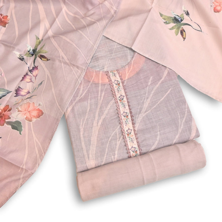 Linen Cotton Digital Print Unstitched Suits