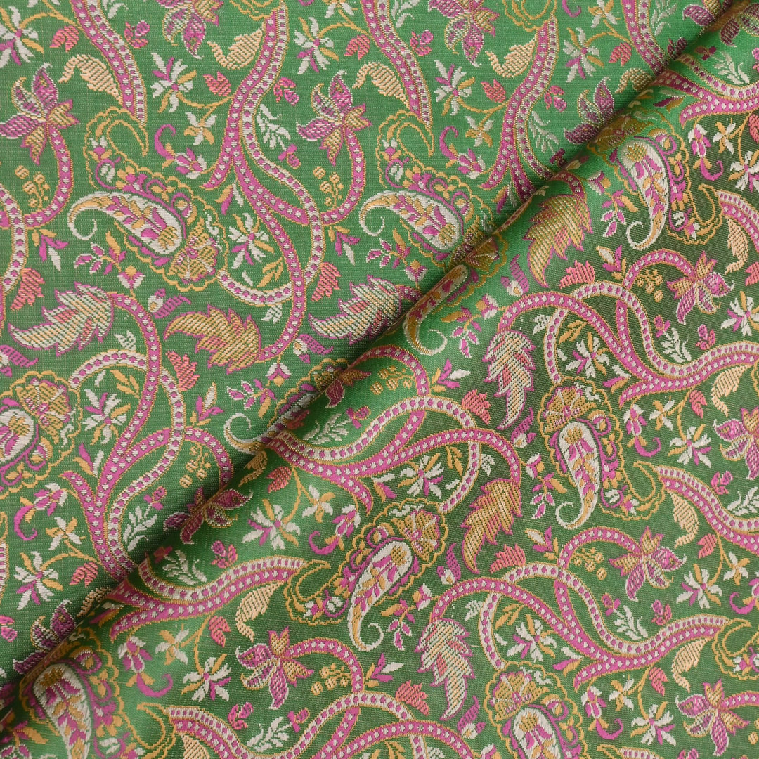 Satin Zari Tehra Brocade Fabrics