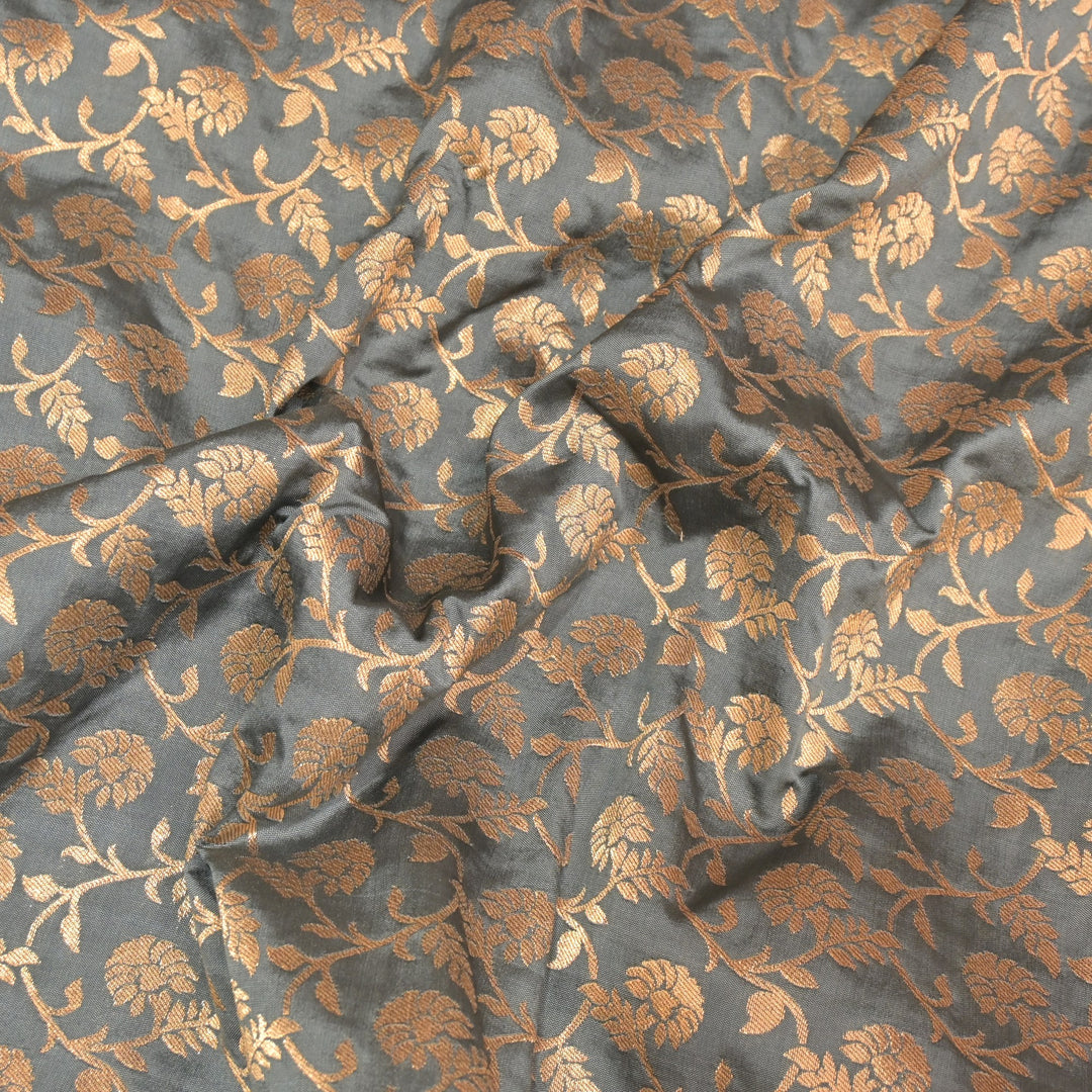 Semi Katan Silk Zari Jaal Brocade Fabrics