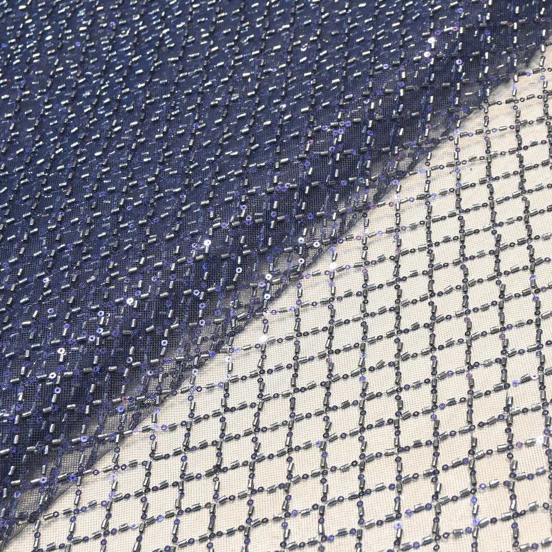 Imported Heavy Beaded & Sequin Embroidery Net Fabric- 8831827-01