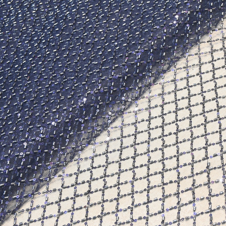 Imported Heavy Beaded & Sequin Embroidery Net Fabric- 8831827-01