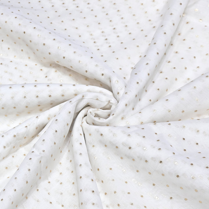 Banarasi Chanderi Gold Mat Zari Fabric – Premium Designer Ethnic Wear Fabric 000313-13