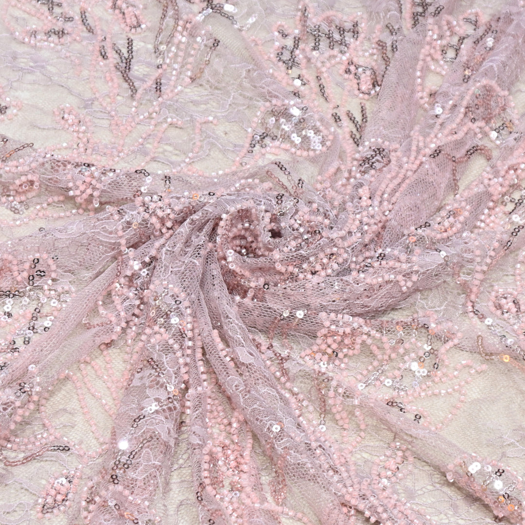 Beautiful Imported Net Cut Dana & Sequins Embroidery Designer Fabric ED1533-2