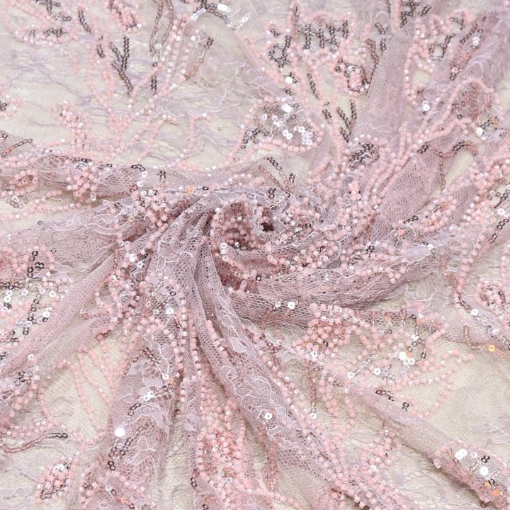 Beautiful Imported Net Cut Dana & Sequins Embroidery Designer Fabric ED1533-2